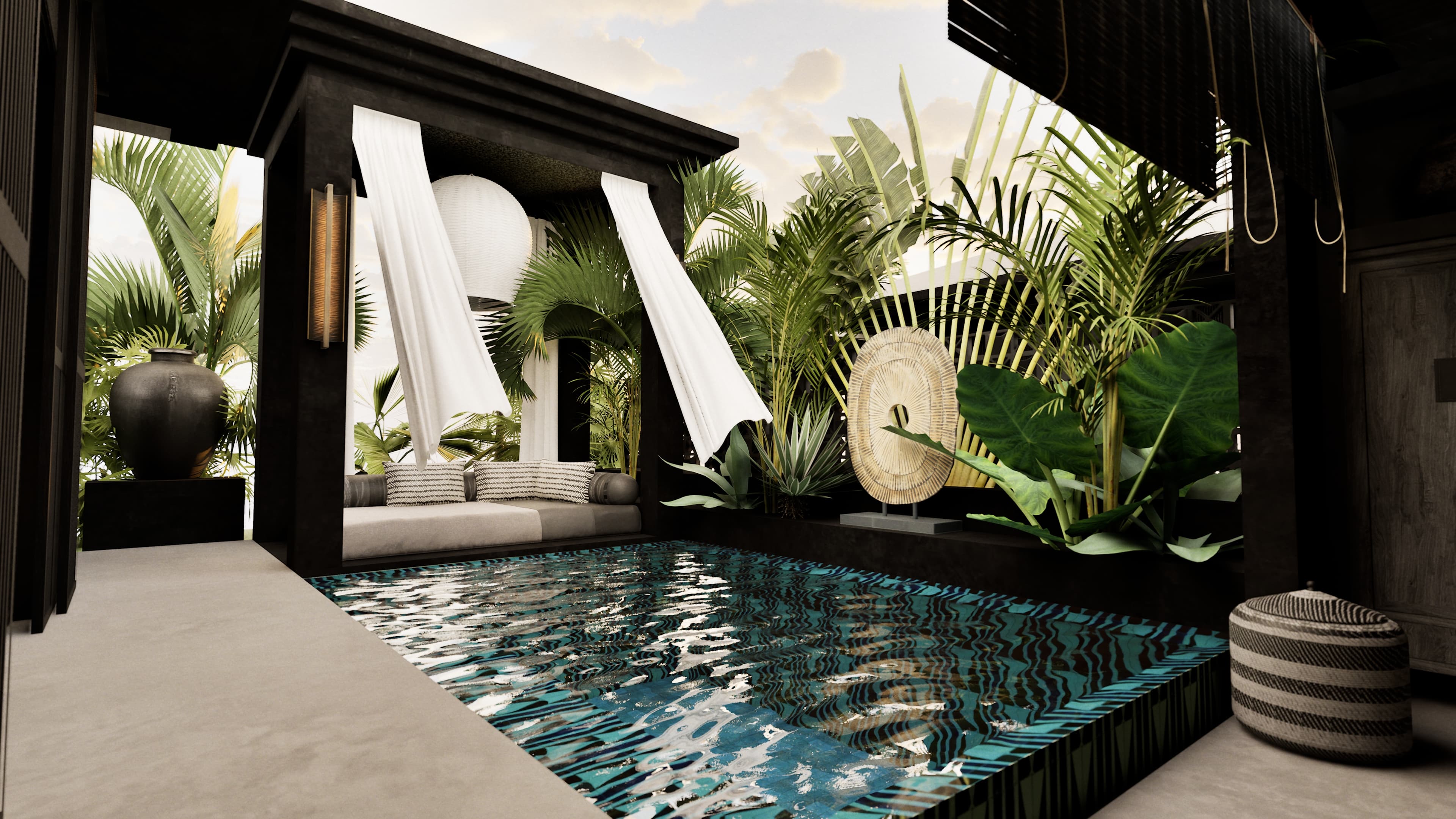 1BR Niwa Pavilion exterior with plunge pool