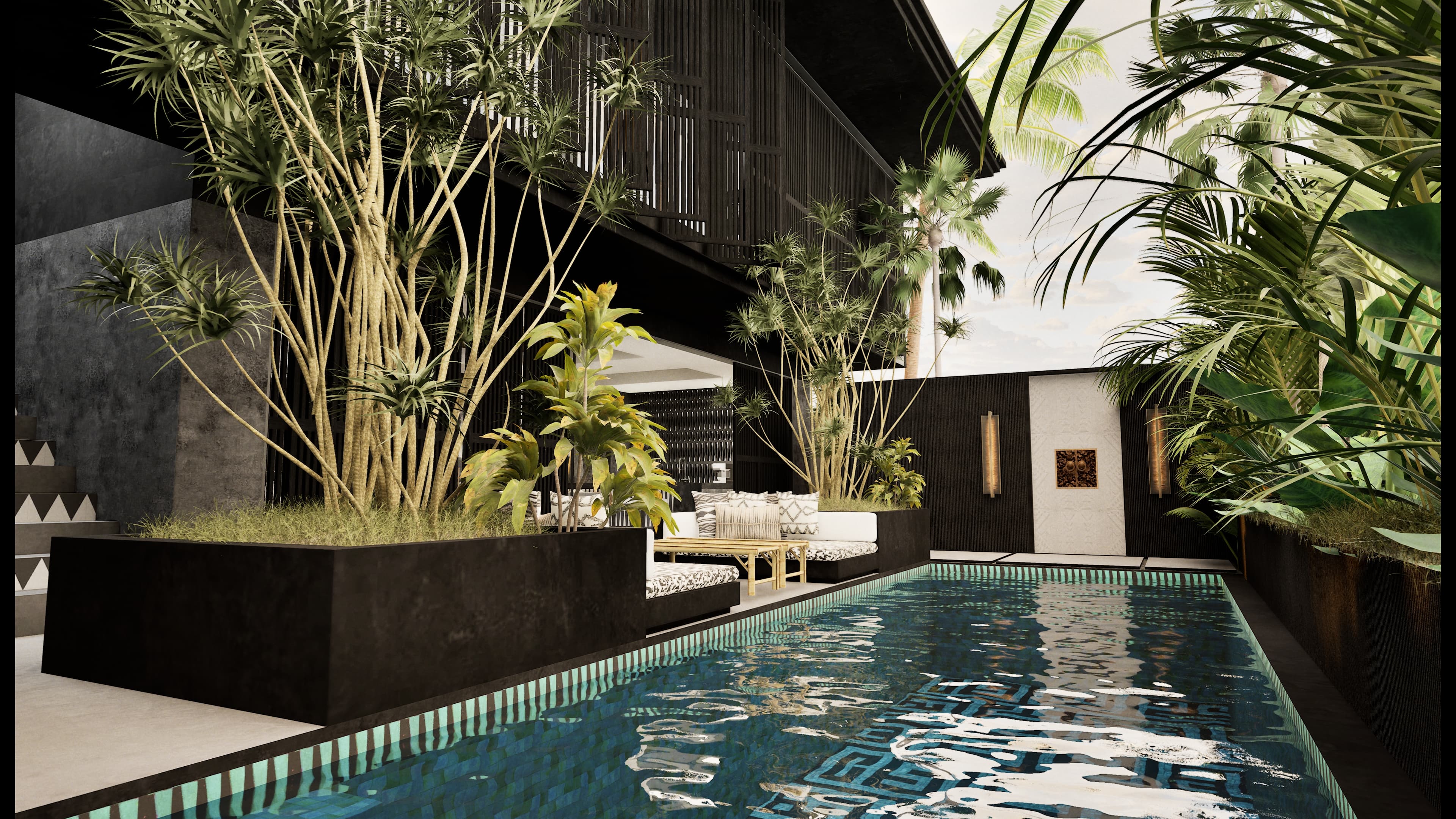 Sora 12-metre infinity pool at sunset